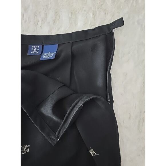 Hunt Club High Waisted Dark Floral Midi Skirt Black Size 10 AOP‎ Flower Retro - Picture 9 of 10